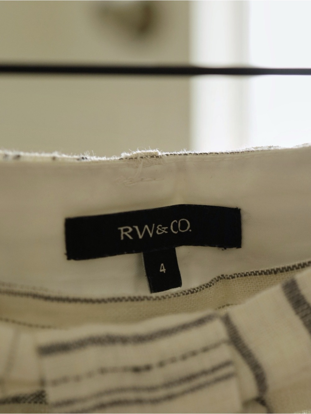 Lined Linen Blend Striped Skirt - Picture 4 of 8